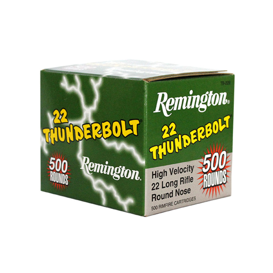 Remington Thunderbolt 22 LR 40 Grain - 1255 FPS - Round Nose - Rimfire Ammo - 500 Rounds .22 LR