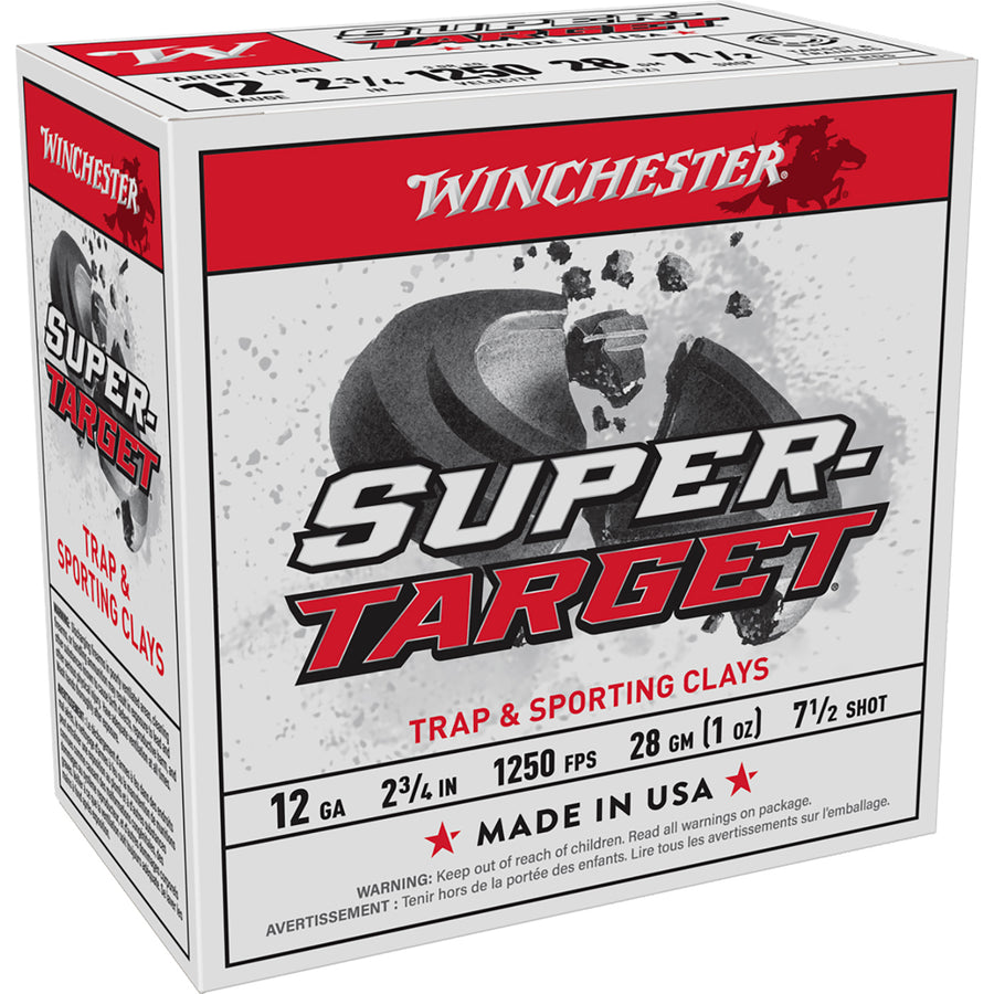Winchester Super Target 12G 1250fps - Size 7.5 2-3/4in 28gm Shotshell - SLAB 12 GAUGE