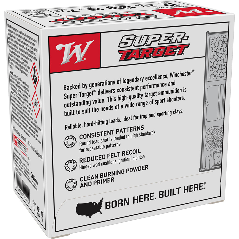 Winchester Super Target 12G 1250fps - Size 7.5 2-3/4in 28gm Shotshell - SLAB 12 GAUGE