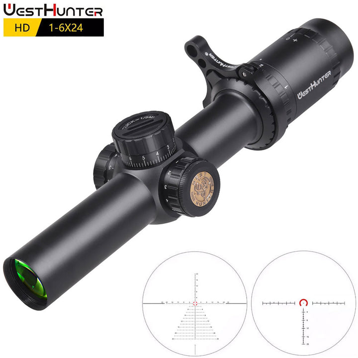 WestHunter HD 1-6x24 SFP Rifle Scope - Illuminated Reticle Black