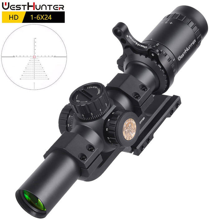 WestHunter HD 1-6x24 SFP Rifle Scope - Illuminated Reticle Black