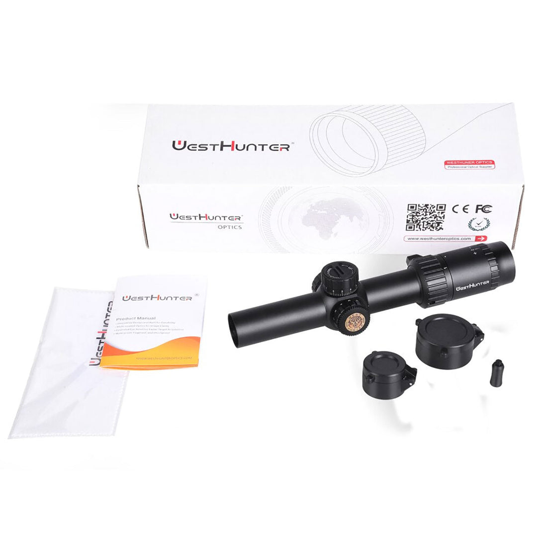 WestHunter HD 1-6x24 SFP Rifle Scope - Illuminated Reticle Black