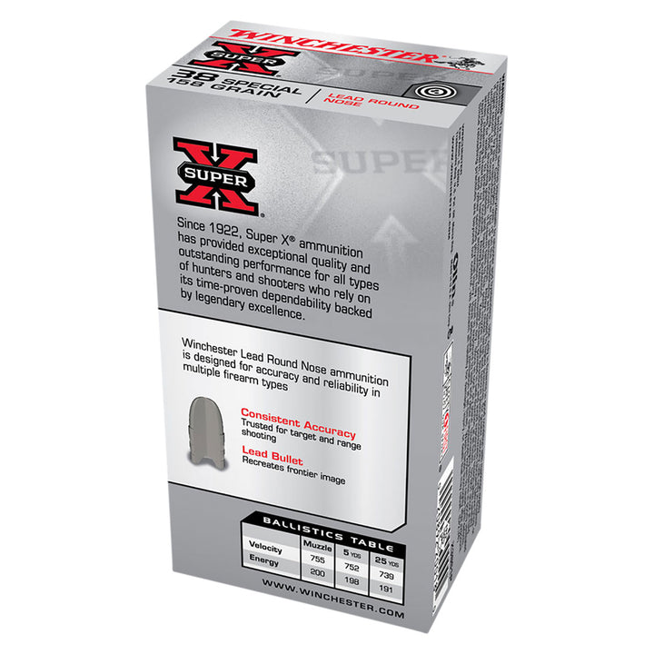 Winchester Super X 38SP 158gr LRN Shotshell - 50 Rounds .38 Special