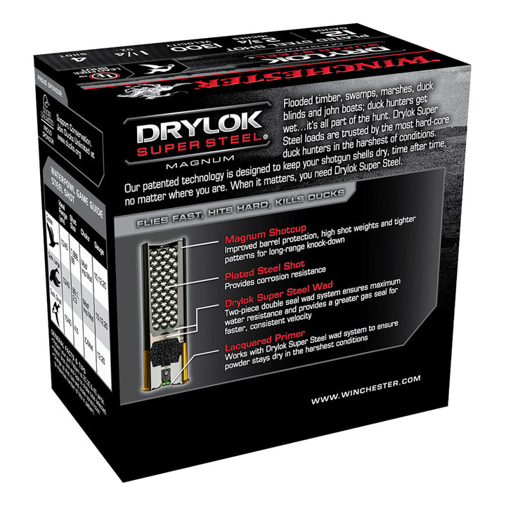 Winchester Drylok 12G 4 2-3/4in 36gm Shotshell - 25 Rounds 12 GAUGE