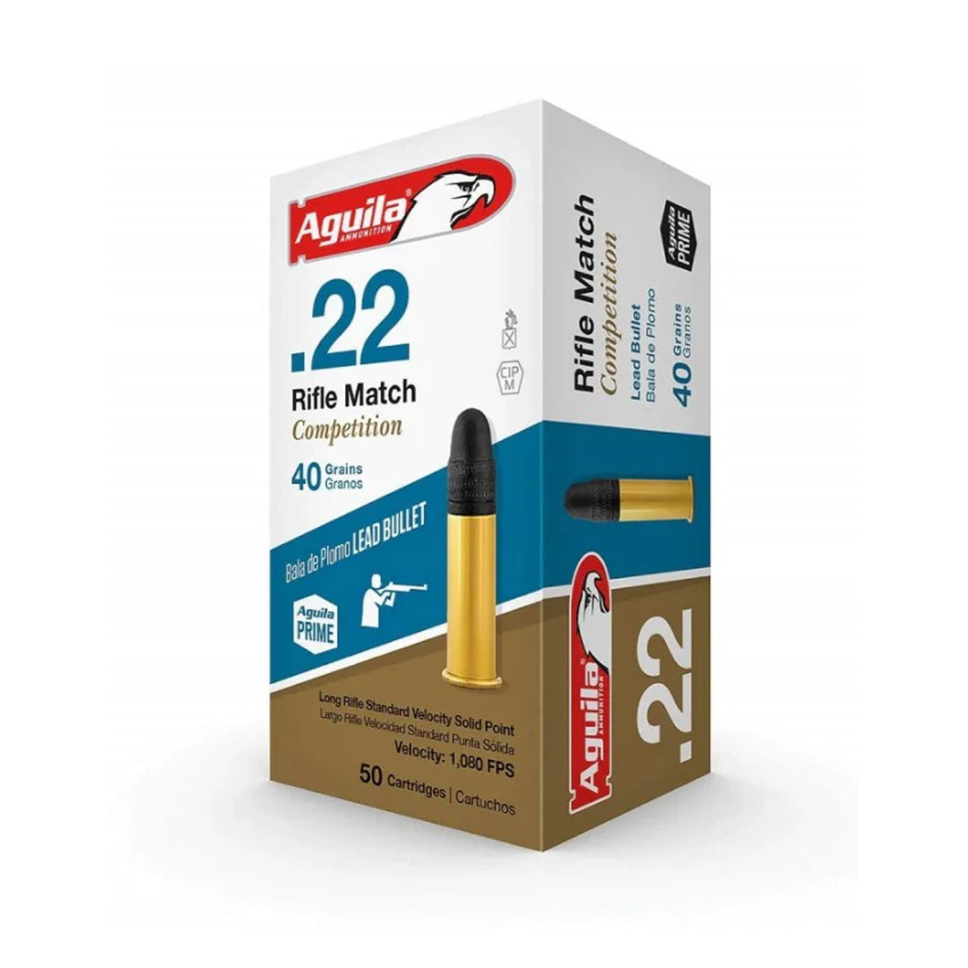 Aguila Rimfire 22LR Rifle Match Standard 40GR Ammo - 50 Rounds
