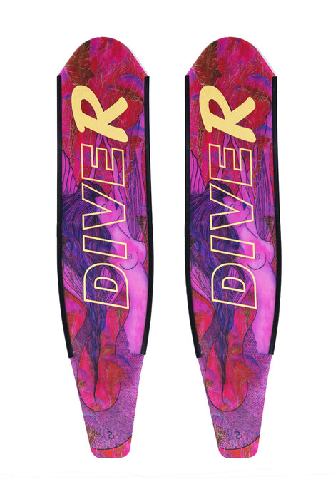 DiveR Spearfishing Blades Carbon Pink Mermaid