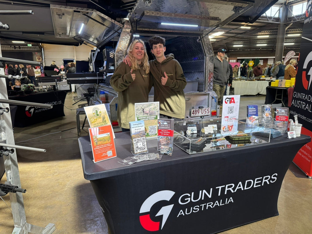 Carly & Ethan Parker at the Gun Traders Australia stand