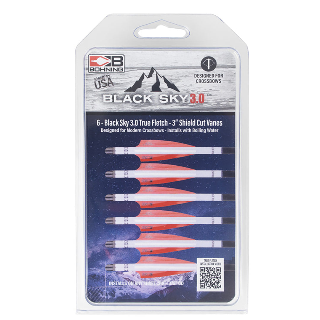 Bohning Black Sky True Fletch 6pk Black