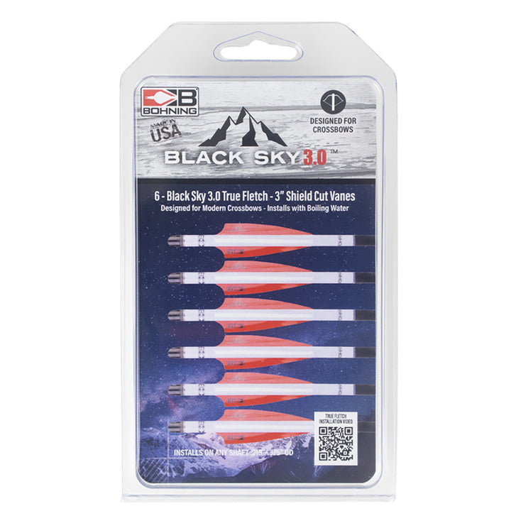 Bohning Black Sky True Fletch 6pk Black