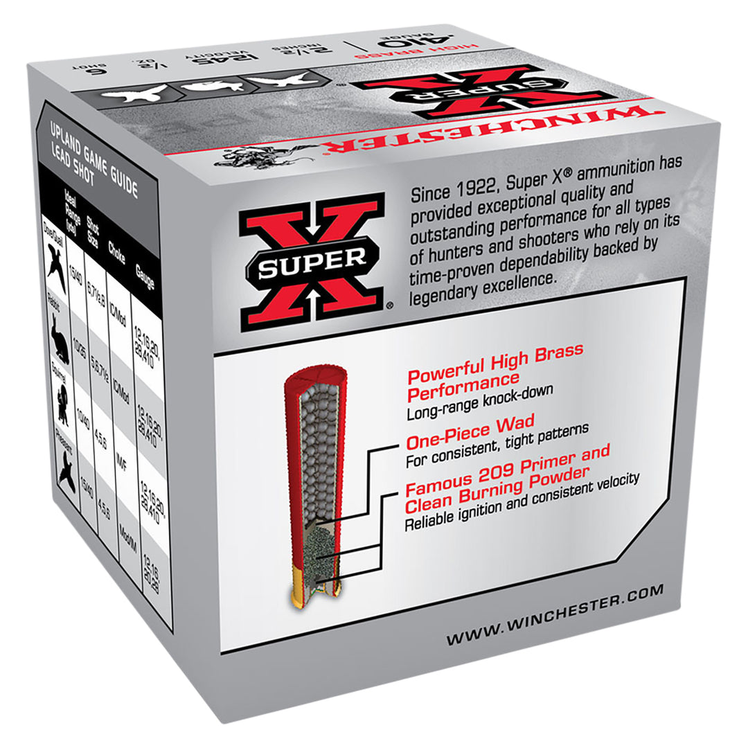 Winchester Super X 410G 6 2-1/2 14gm Shotshell Ammo - 25 Rounds 410 GAUGE