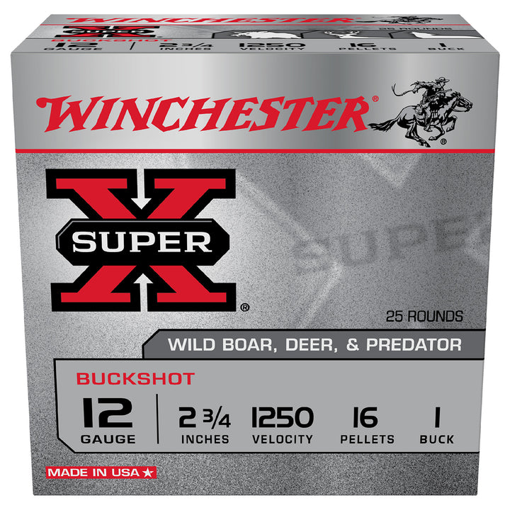 Winchester Buckshot 12G 1Buck 2-3/4in 16 pellet 12 GAUGE