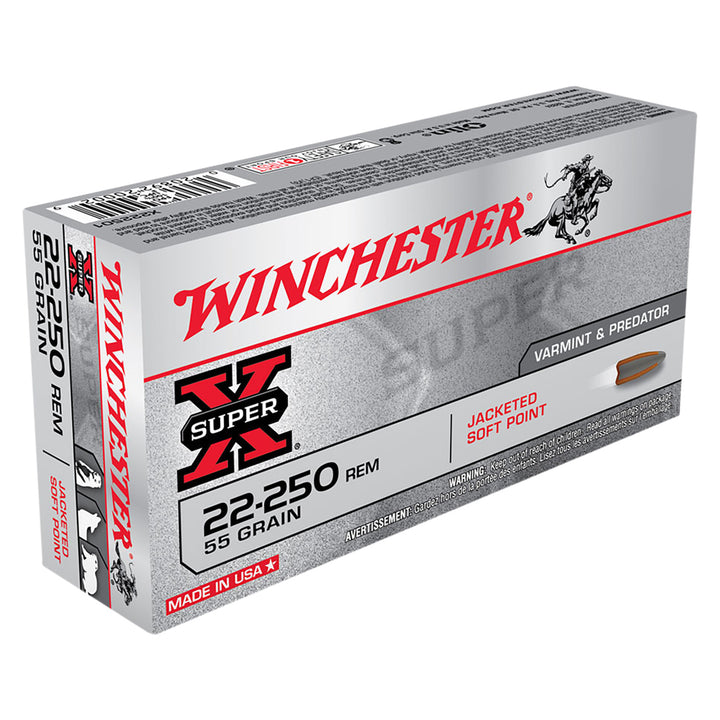 Winchester Powerpoint 55Gr PSP Centrefire Ammo .22-250 - 20 Rounds .22-250 REM