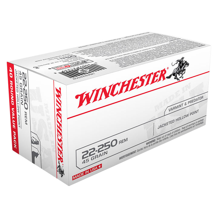 Winchester USA value pack 22-250Rem 45gr JHP .22-250 REM