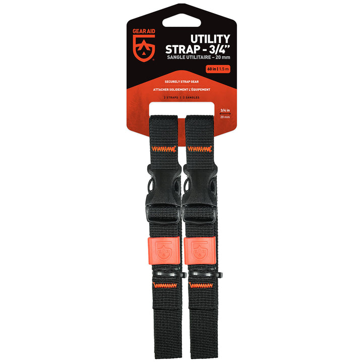 Gear Aid Utility Strap - 3/4in x 40in Length 3/4in x 40in / Black