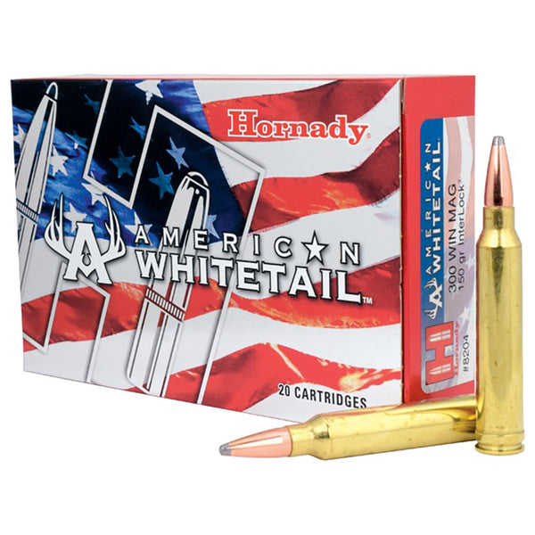 Hornady American Whitetail 300 Win Mag 150Gr Soft Point Centrefire Ammo - 20 Rounds
