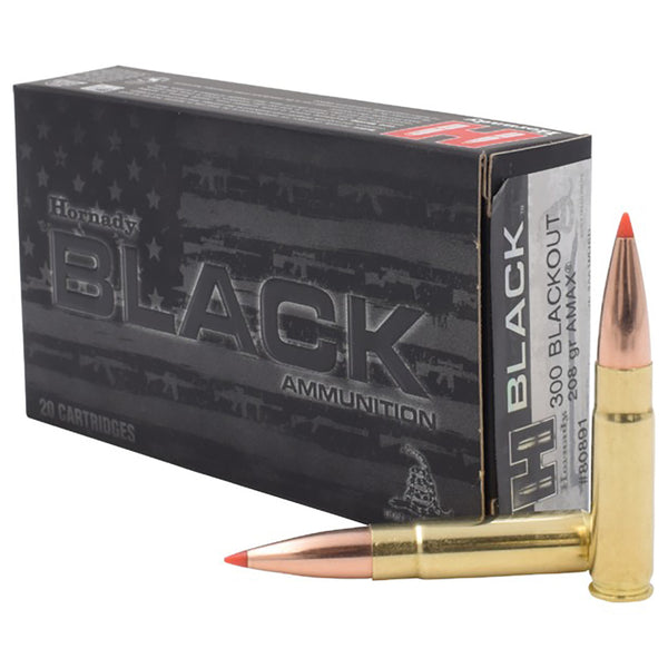 Hornady AMMO 300 BLACKOUT 208GR A-MAX BLACK Centrefire Ammo - 20 Rounds