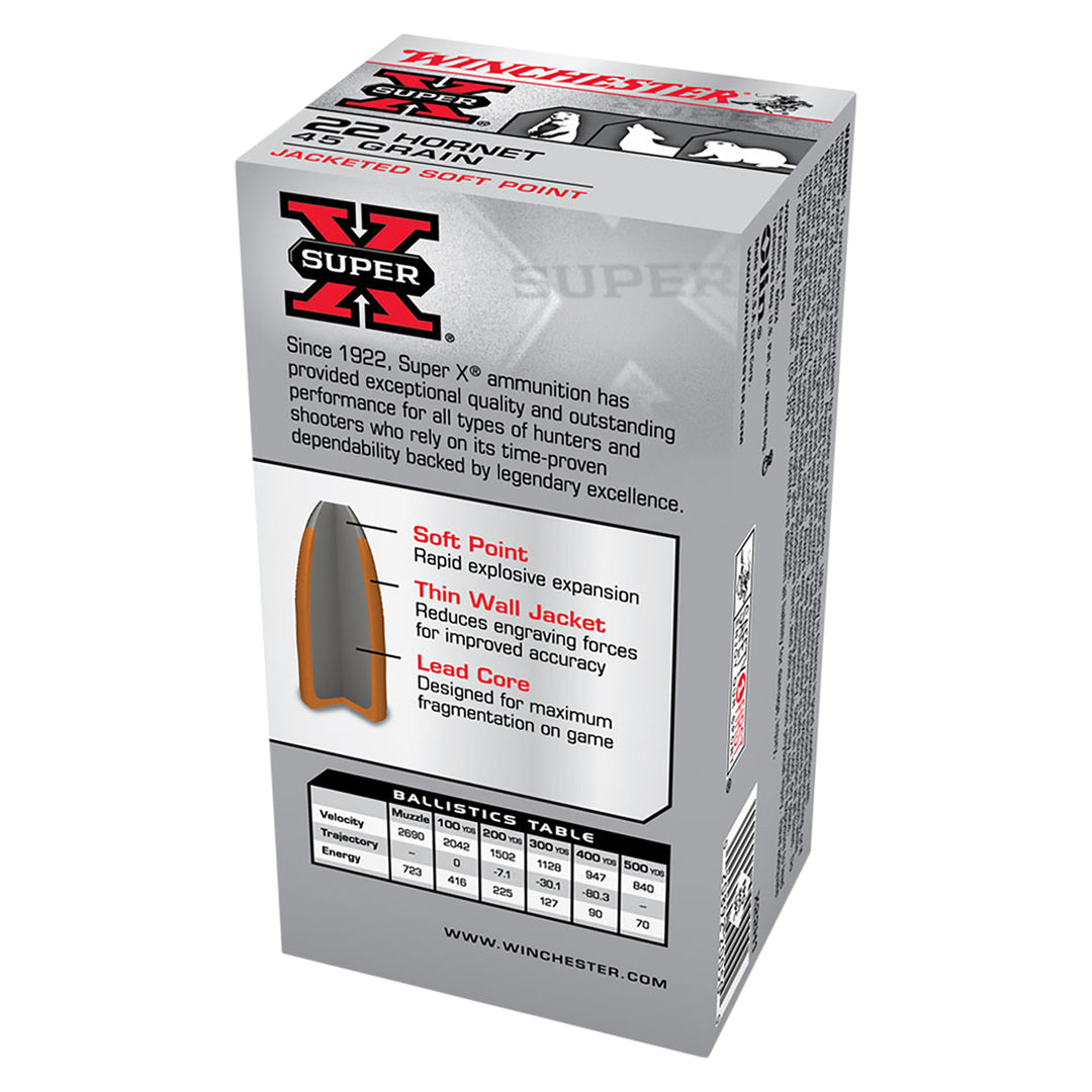 Winchester Power Point 22H 45gr SP - Rimfire Ammo - 50 Rounds .22 HORNET