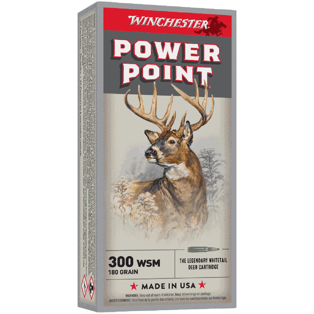 Winchester Power Point 300WSM 180gr PP Centrefire Ammo - 20 Rounds .300 WSM