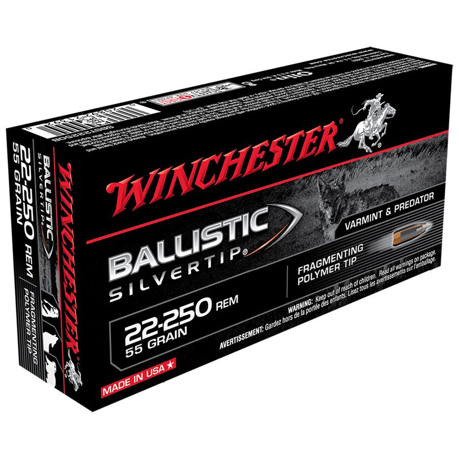 Winchester Ballistic ST 22-250Rem 55gr PT - Centrefire Ammo - 20 Rounds .22-250 REM