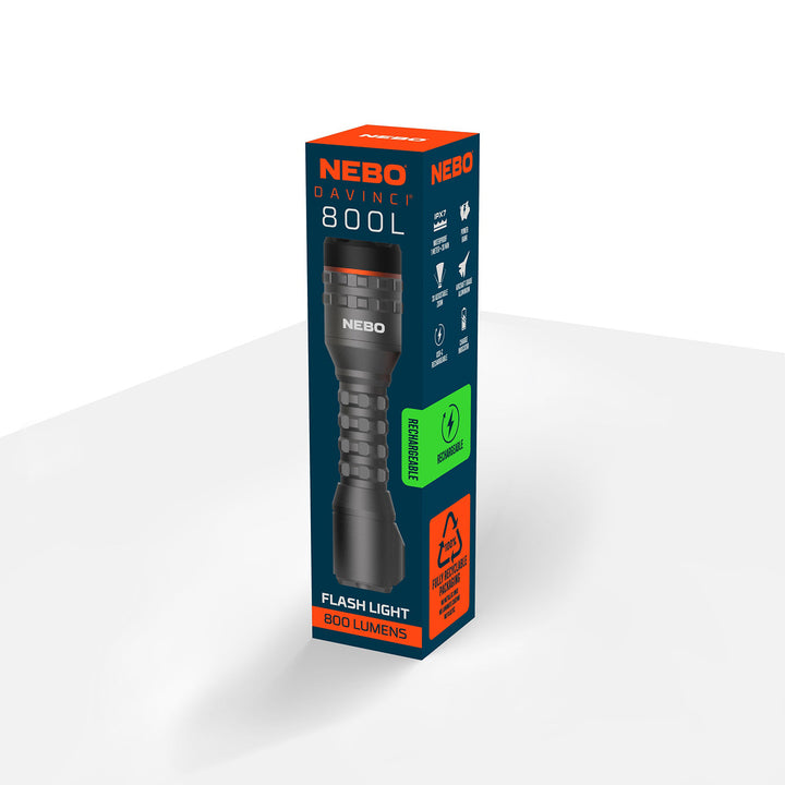 Nebo Davinci 800L Rechargeable Flashlight + Power Bank 800Lumens