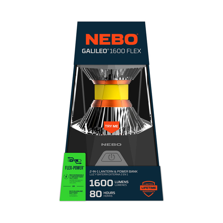 Nebo Galileo 1600 FLEX Rechargeable Lantern + Power bank 1600Lumens