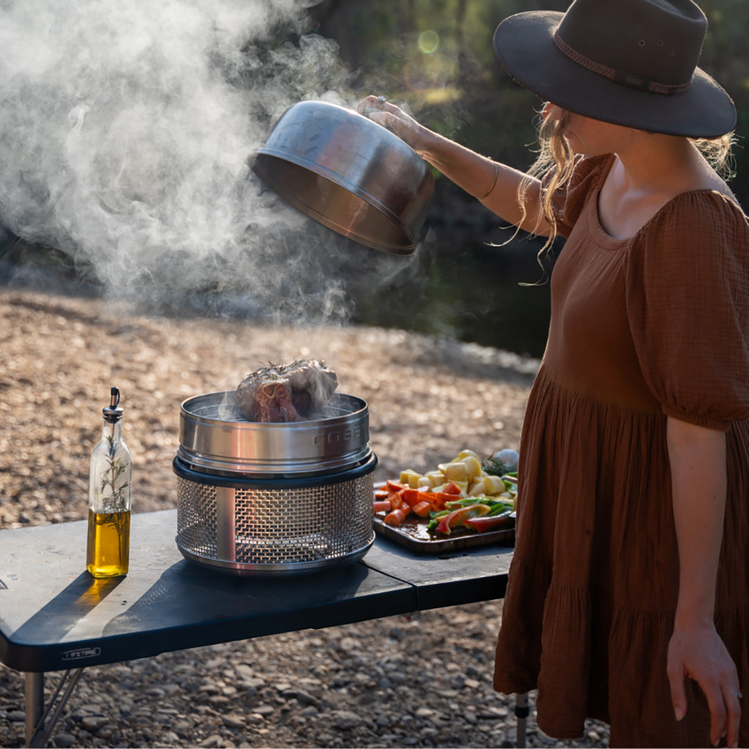 COBB Dome Extension with Chicken Roasting Stand in box