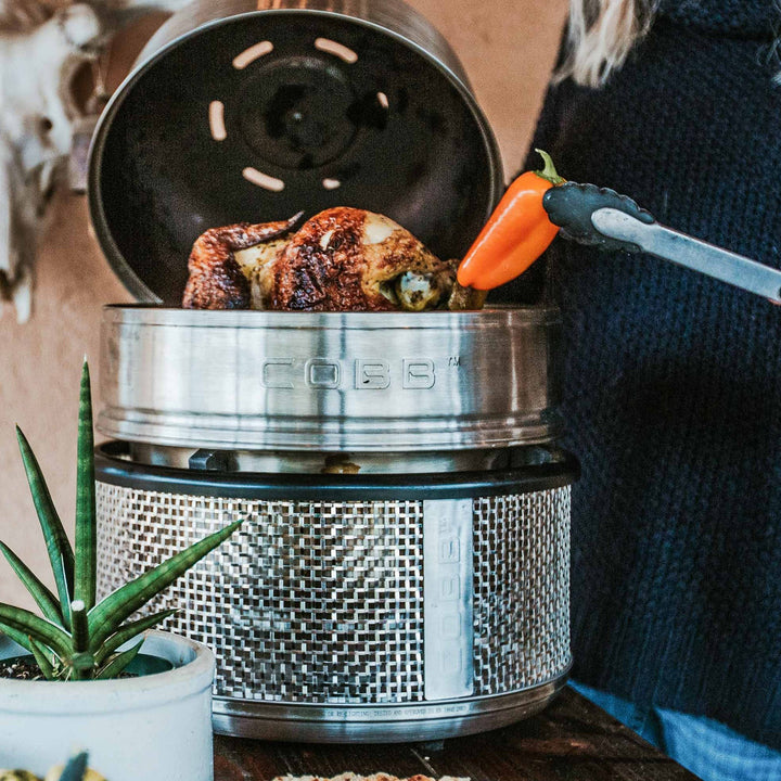 COBB Dome Extension with Chicken Roasting Stand in box