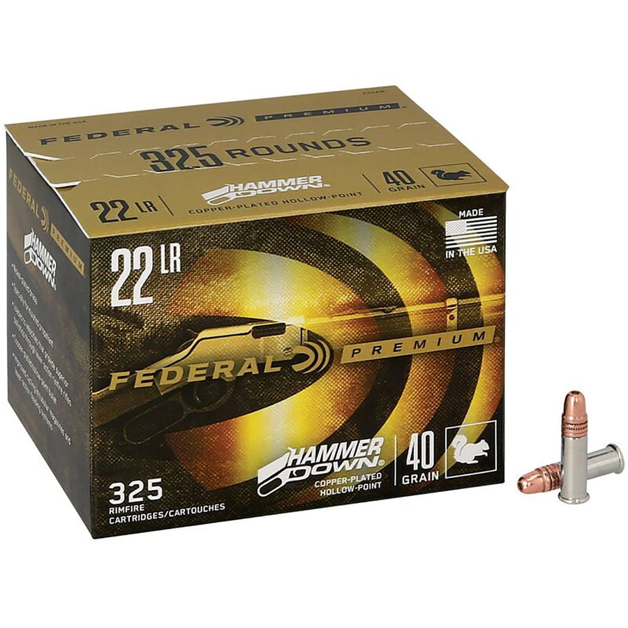 Federal 22LR 40GR CP HP Hammerdown - Rimfire Ammo - 325 Rounds .22 LR