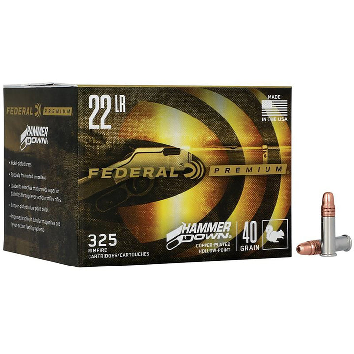 Federal 22LR 40GR CP HP Hammerdown - Rimfire Ammo - 325 Rounds .22 LR