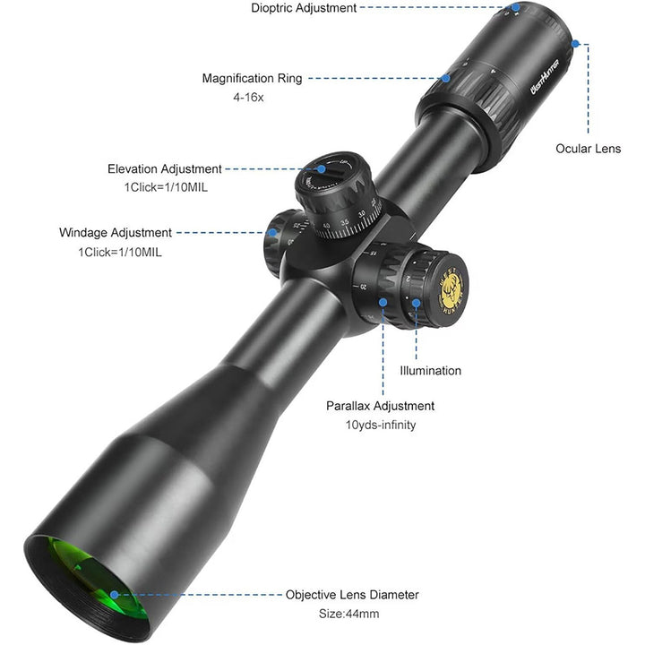 West Hunter HD 4-16x44 SFIR PRO Rifle Scope