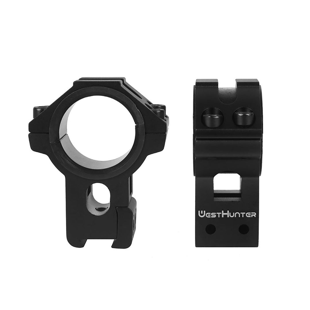 West Hunter 11mm Dovetail Scope Rings - 25.4/30mm High Profile Black