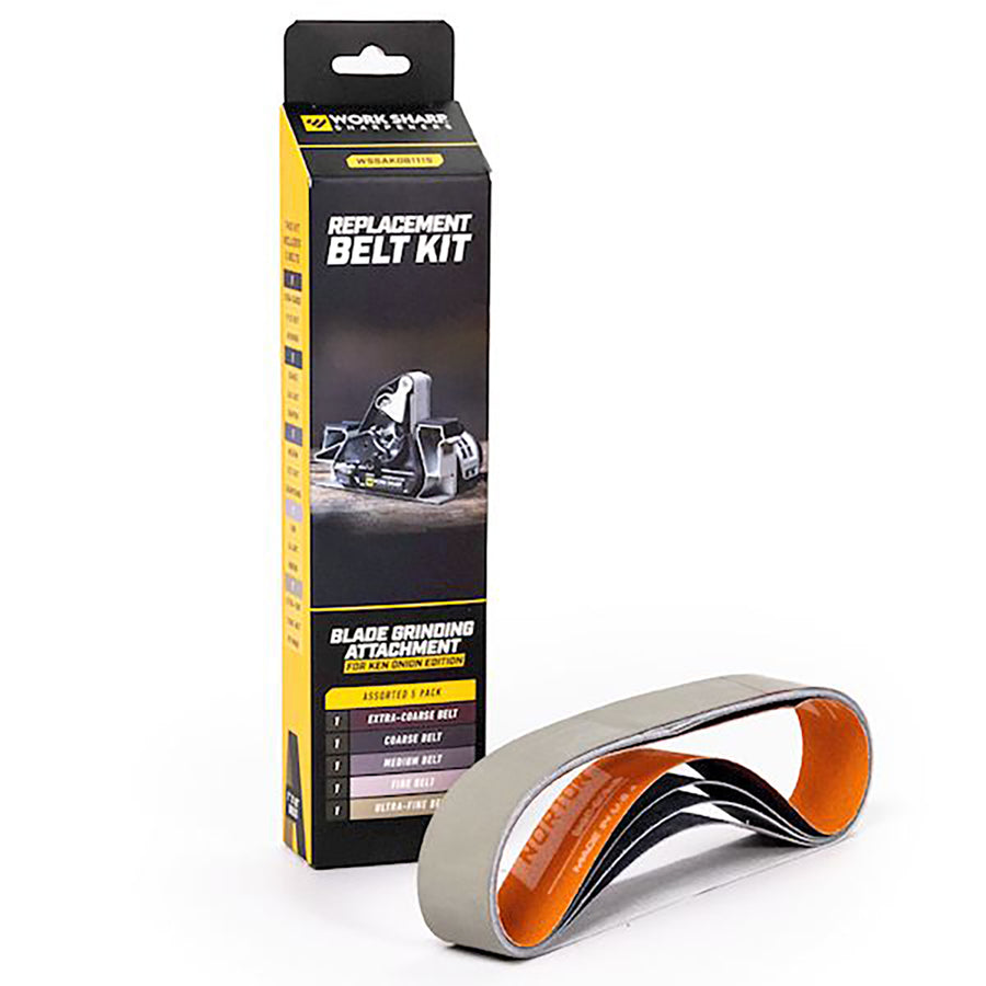 WorkSharp Replacement Belt Pack - 5 Piece Assorted Grit WSSAKO81112 KEN ONION BLADE GRINDER ATT