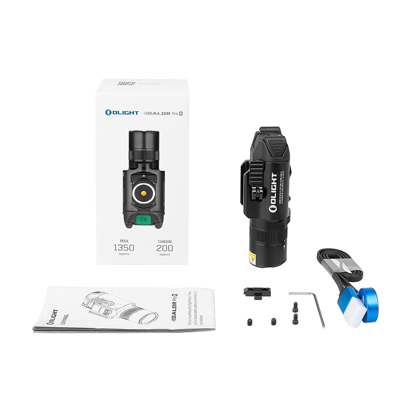 Olight Baldr Pro R Tactical Flashlight Green Laser Combo 1350