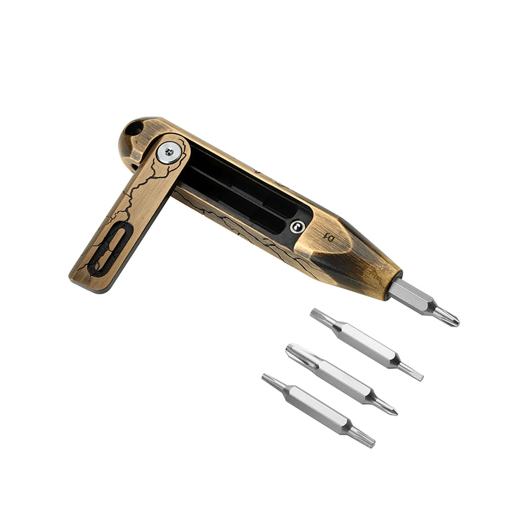 Olight Otacle D1 EDC Multi-Bit Pocket-sized Driver Magnetic Repair Multitool Cracked Brass