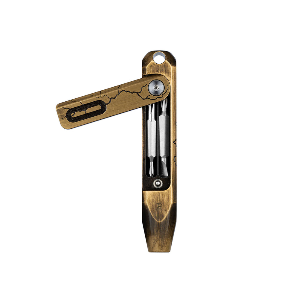 Olight Otacle D1 EDC Multi-Bit Pocket-sized Driver Magnetic Repair Multitool Cracked Brass