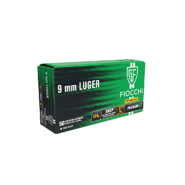Fiocchi 9mm Luger 124Gr LRN CP Centrefire Ammo - 50 Rounds