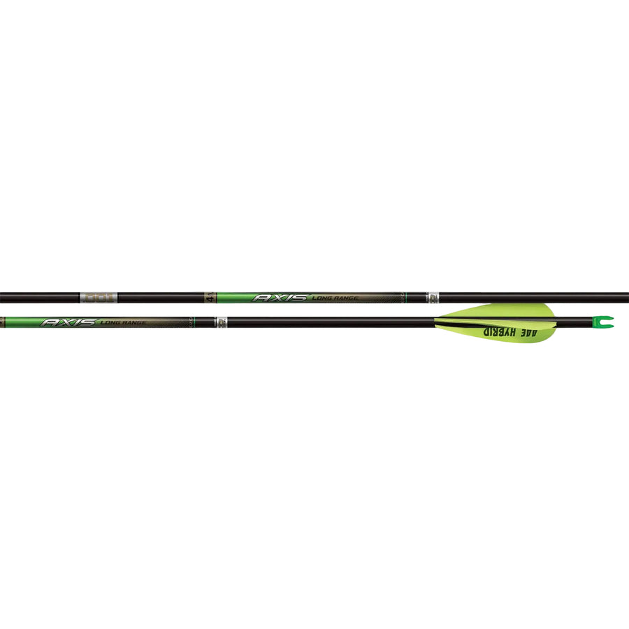 Easton Axis 4mm Long Range w/ 55gr Halfout Fletched Arrows - Match Grade - 6 Pack 250 Spine