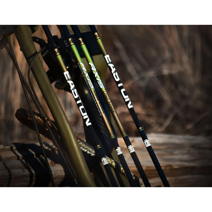 Easton Axis 4mm Long Range w/ 55gr Halfout Fletched Arrows - Match Grade - 6 Pack 250 Spine