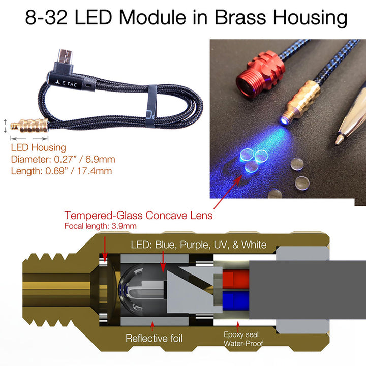 Shrewd E-Tac Light With 8-32 Led And 4 Adapters