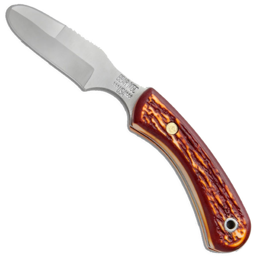 Bear & Son 6 1/2 Stag Delrin Ergonomic Skinner Knife