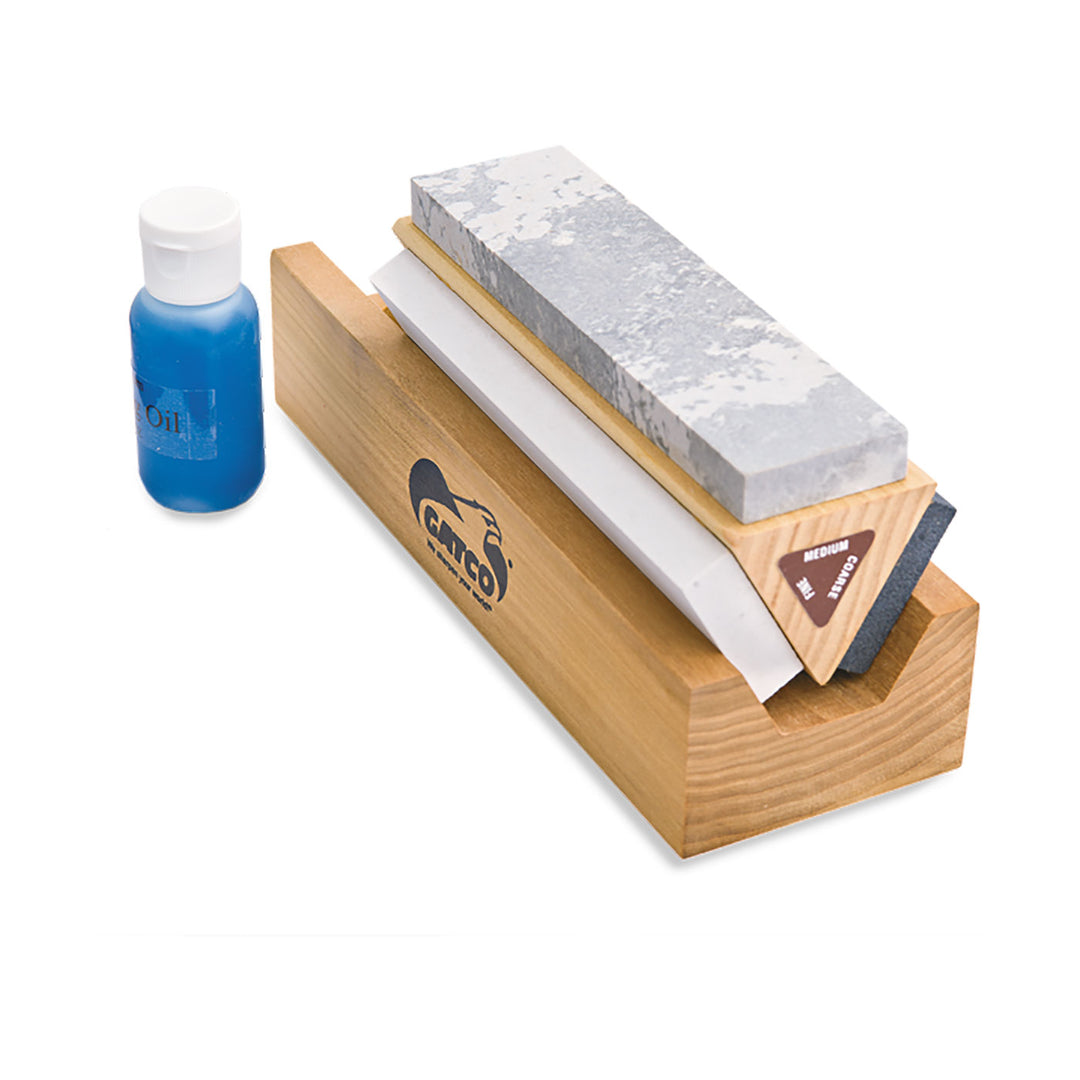 Gatco 6 100% Natural Arkansas Stone Tri-Hone Sharpening System