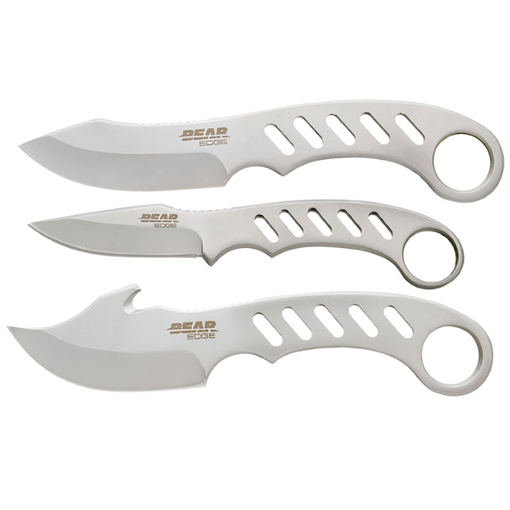 Bear Edge 3 Piece Game Knife Set 440 Stainless Steel Blades