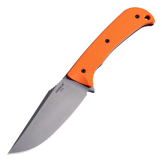 Hogue Extrak XL Knife 3.9in Fixed Clip Point Blade Magnacut - Tumbled Finish - G10 Solid Orange Peel Ply Scales