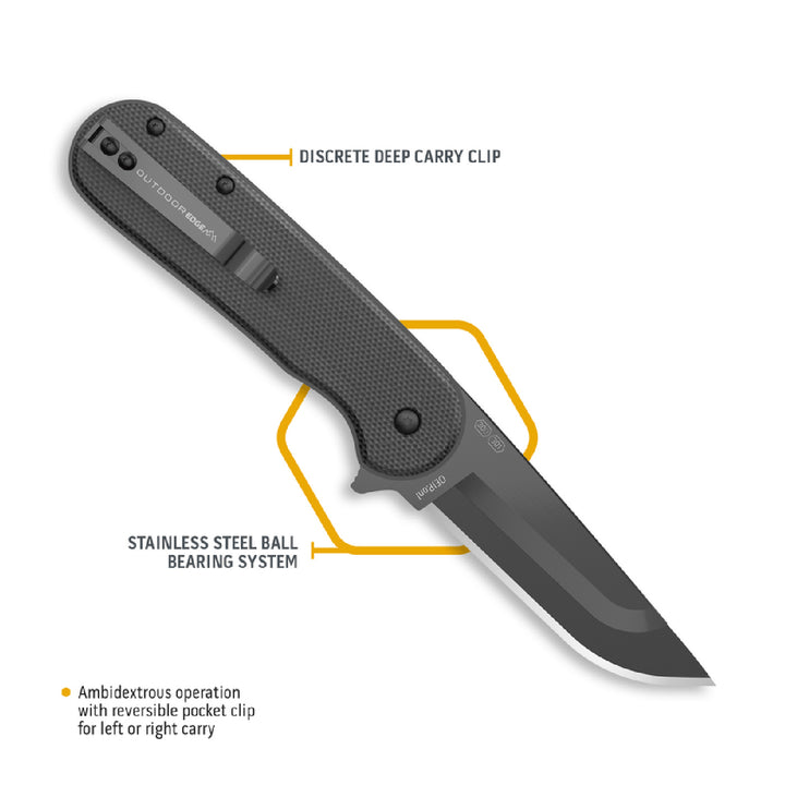 Outdoor Edge Razor VX3 G10 Folding Knife 3in / Black