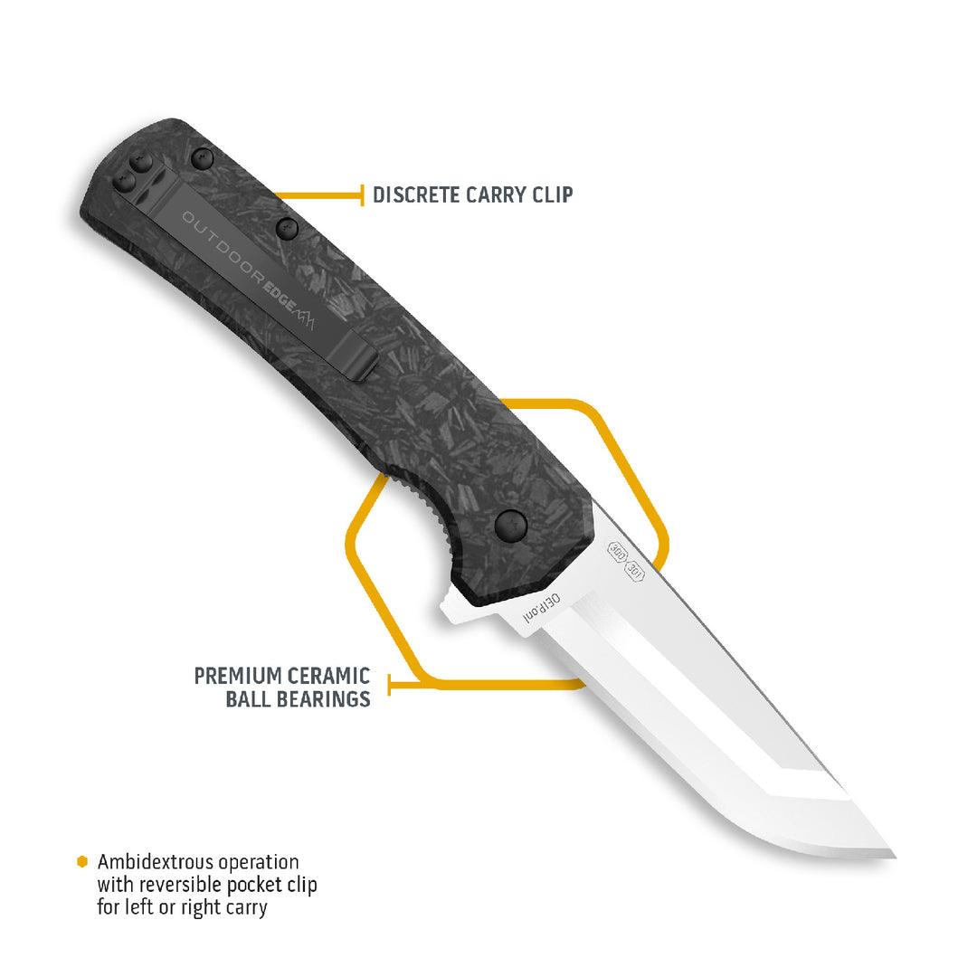 Outdoor Edge Razor VX5 Forged Carbon Folding Blade Knife 3in / Black