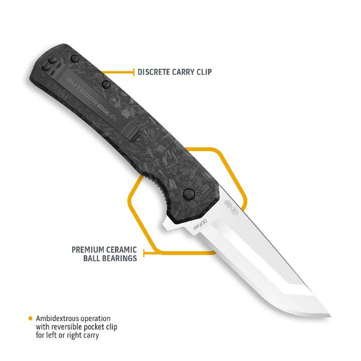 Outdoor Edge Razor VX5 Forged Carbon Folding Blade Knife 3in / Black