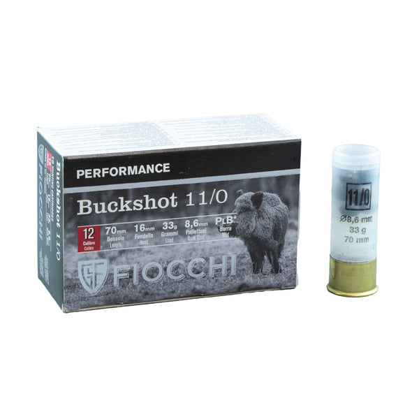 Fiocchi 12G 00 Buckshot 10 Pkt 8 Pellet 8.6mm 33gm