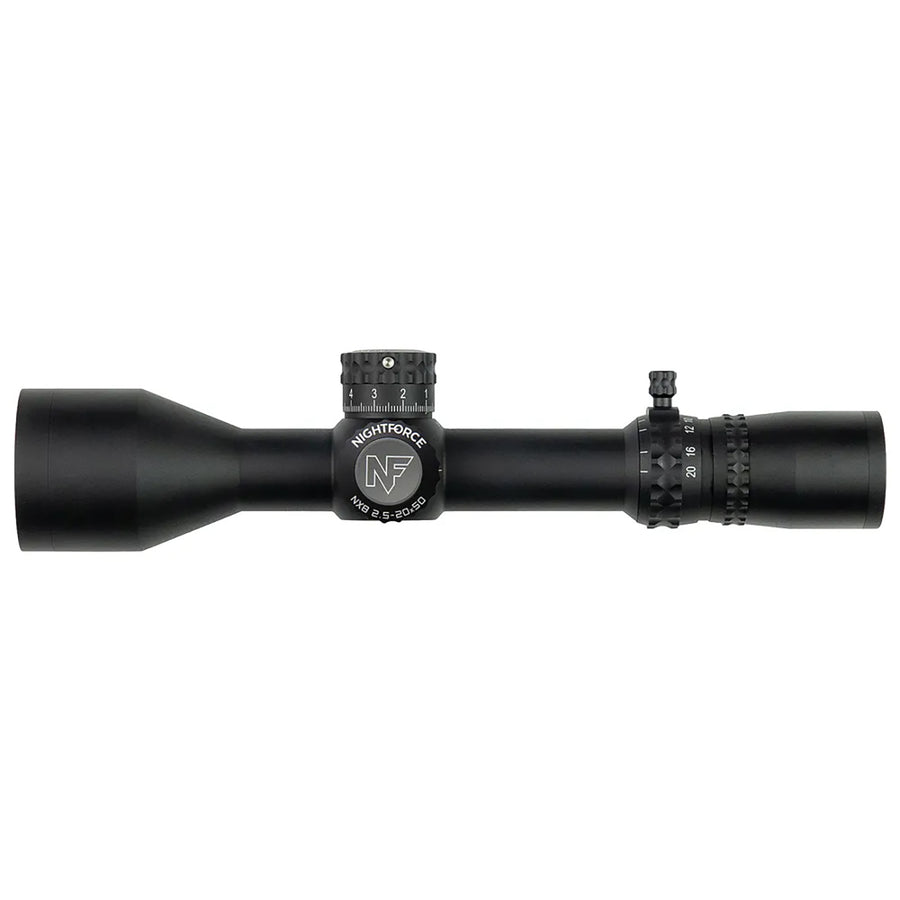 Nightforce NX8 - 2.5-20X50mm F2 - ZeroStop - .1 Mil-Radian - DigIllum - PTL - Mil-CF2 Rifle Scope