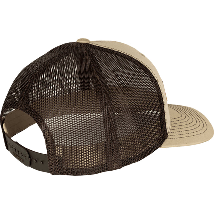 Nightforce Mountain Heritage Leather Patch Trucker Hat Khaki