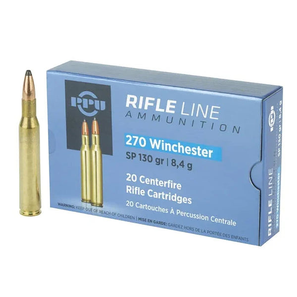 PPU 270 Win 130Gr Soft Point Centrefire Ammo - 20 Rounds